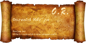 Oszvald Róza névjegykártya